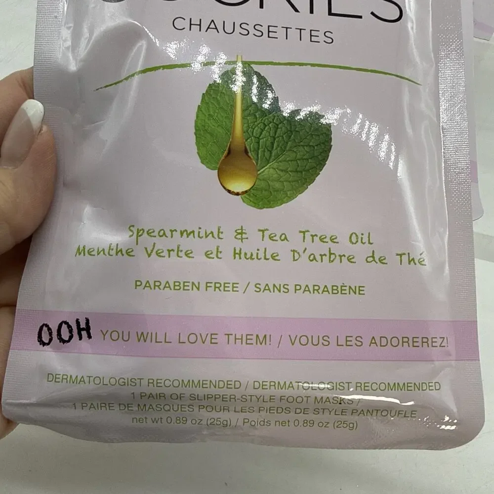 6 NEW Spa Life Invigorating Spearmint & Tea Tree Oil Foot Sockies